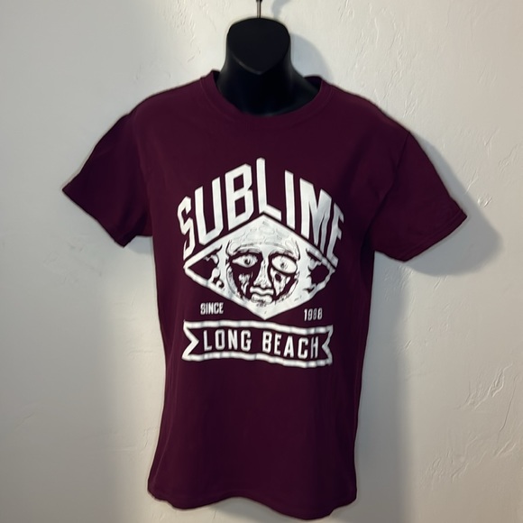 Sublime burgundy w white graphic 100%Cotton T-shirt S - Picture 2 of 7